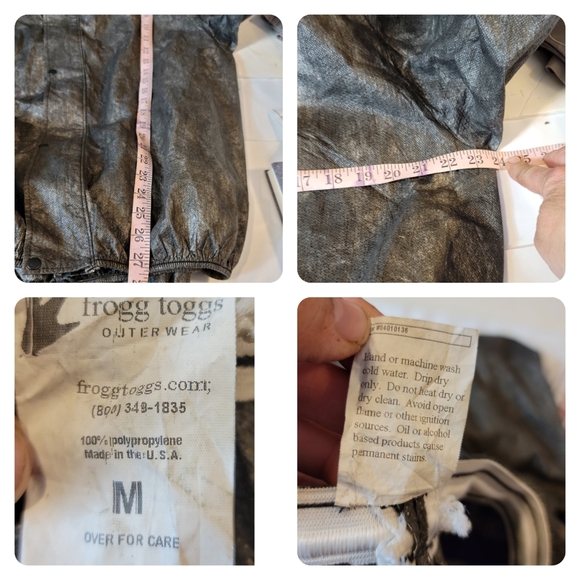 Unisex Size Medium Frogg Toggs Gray Waterproof Hooded Rain Suit - Picture 5 of 6